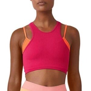 Free People FP Movement Ribbed Free Throw Double Layer Cami, Xs/S